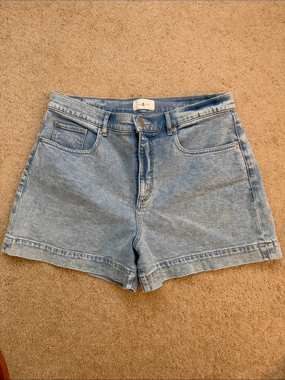 Lou & Grey Light Wash High-Rise Denim Shorts